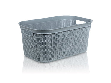 Ucsan Plastik M-076 Knit-Pattern Basket, 51 x 34.5 x 24 cm, 27 L - Image 2