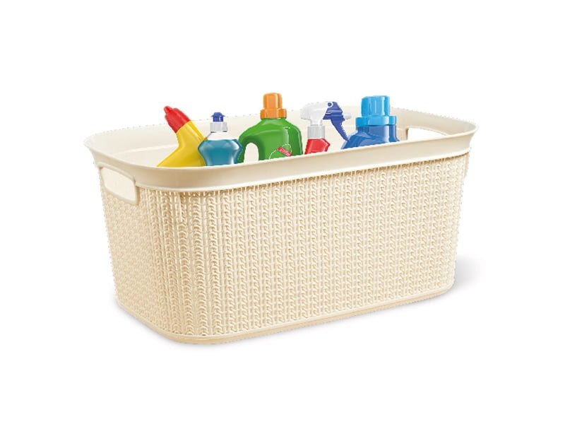 Ucsan Plastik M-076 Knit-Pattern Basket, 51 x 34.5 x 24 cm, 27 L - Image 3