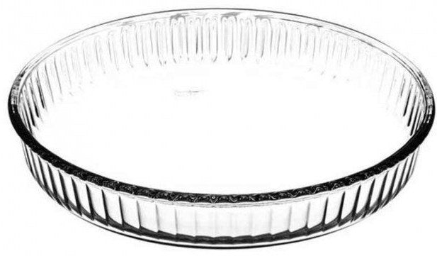 Borcam 59014 Round Glass Baking Dish, 32 cm