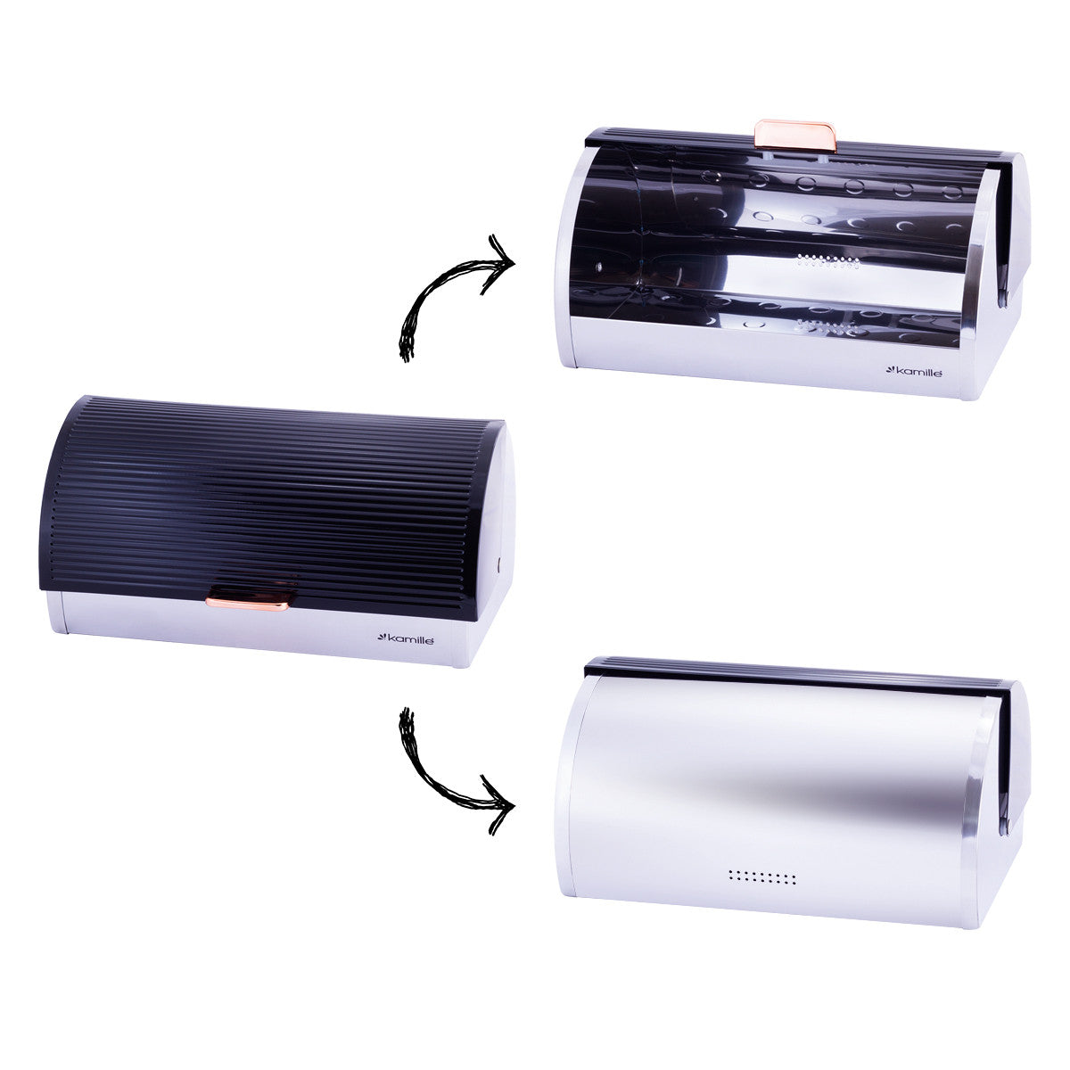 Kamille KM1114 Bread Box, 38.5 x 25.5 x 18.5 cm - Image 3