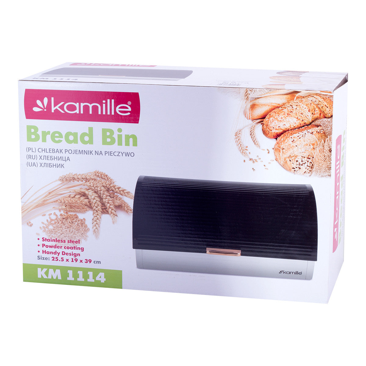 Kamille KM1114 Bread Box, 38.5 x 25.5 x 18.5 cm - Image 4