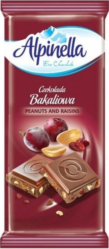Alpinella Milk Chocolate with Raisins & Peanuts, 90 g