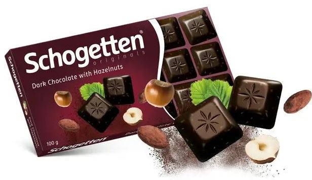 Schogetten Dark Chocolate with Hazelnuts, 100 g - Image 2