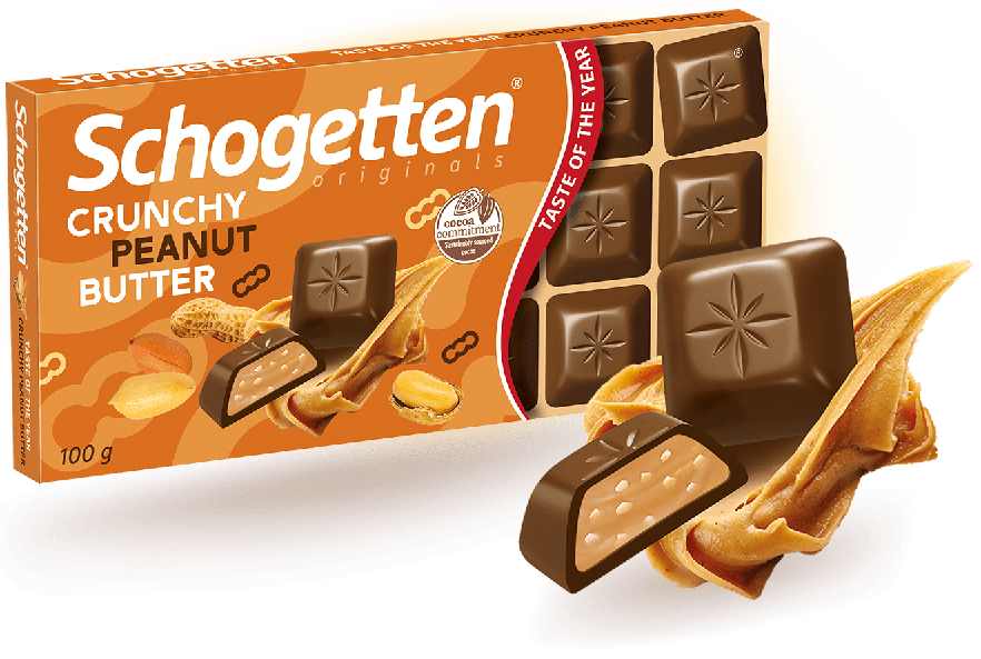 Schogetten Crunchy & Peanut Butter Milk Chocolate, 100 g