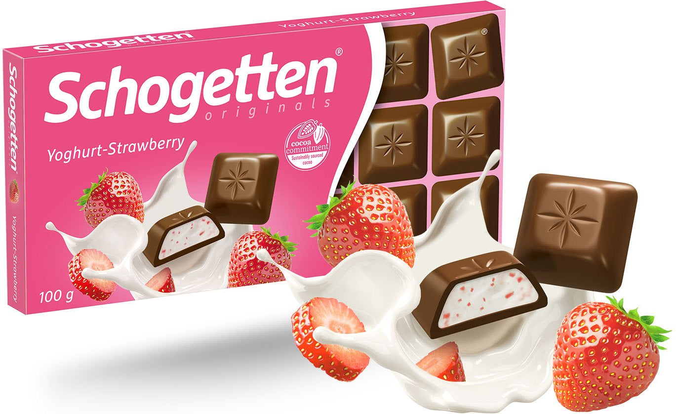 Schogetten Strawberry Yogurt Milk Chocolate, 100 g