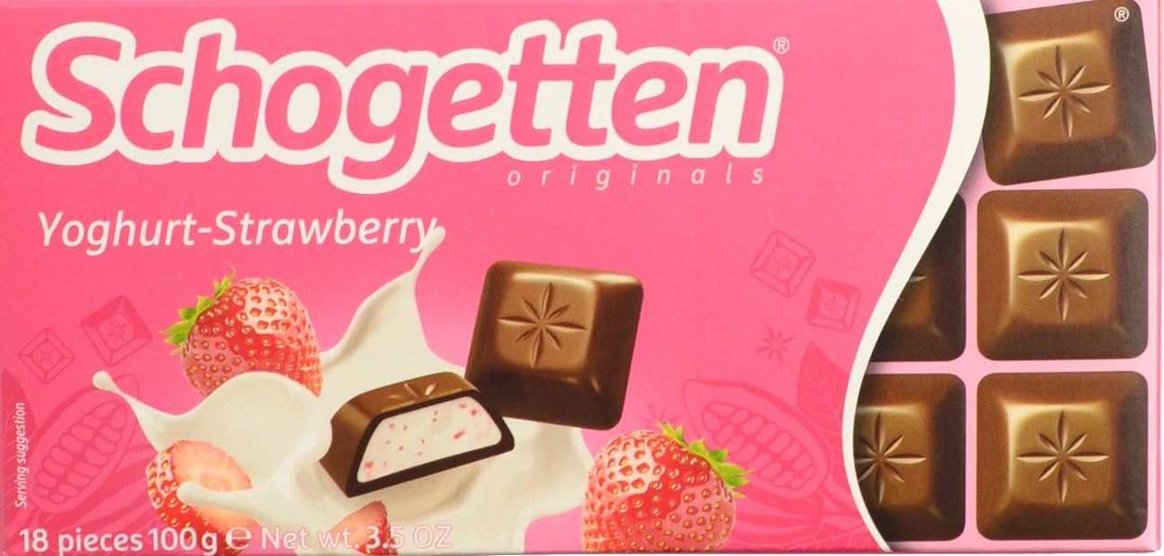 Schogetten Strawberry Yogurt Milk Chocolate, 100 g - Image 2