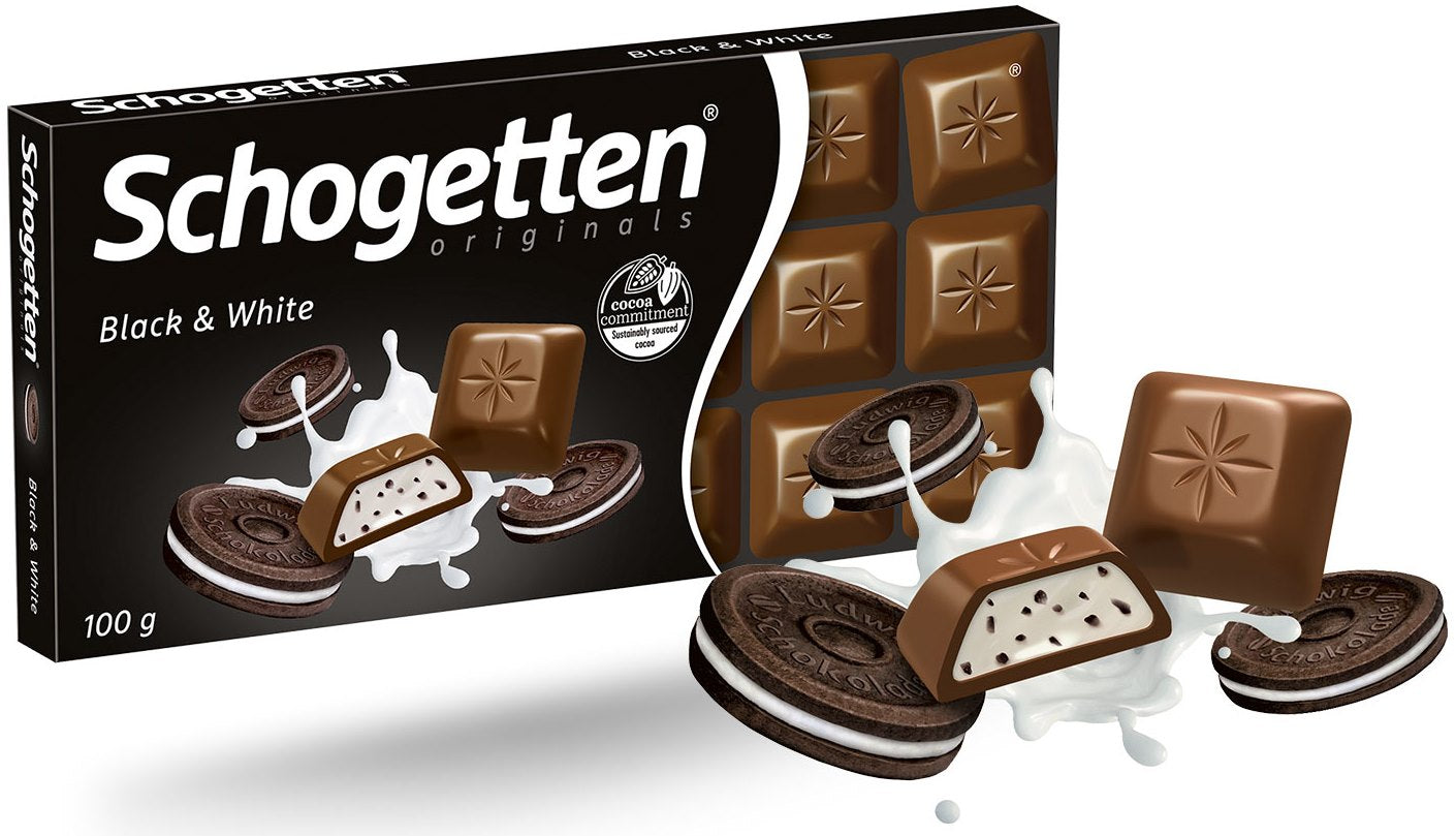 Schogetten Black & White Milk Chocolate, 100 g