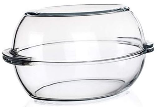 Pasabahce Borcam 59072 Heat-Resistant Glass Roaster, 34 x 19 x 9 cm, 3 L + 3 L