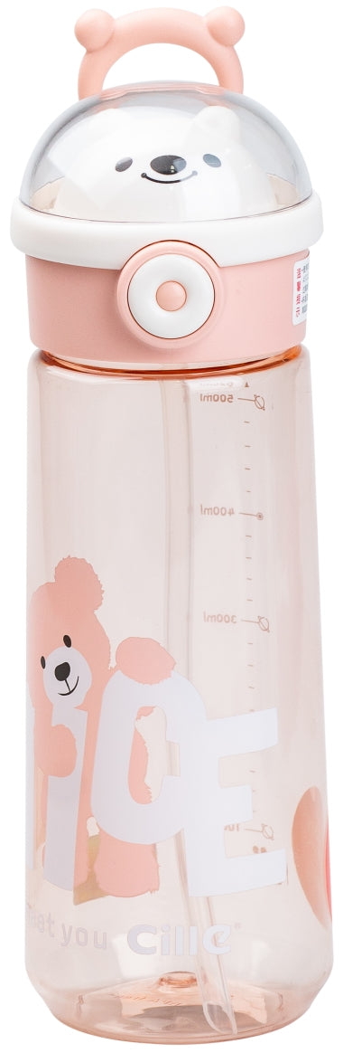 Nice Pink Water Bottle with Locking Flip-Top Lid, 620 mL
