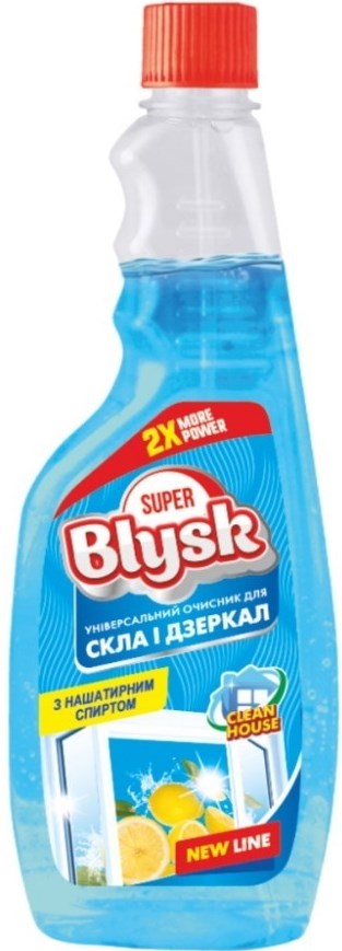 Super Blysk Lemon Glass & Mirror Cleaner Refill, 500 mL