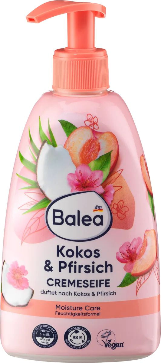 Balea Coconut & Peach Liquid Cream Soap with Pump, 500 mL