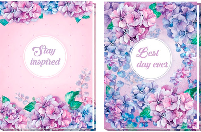 A-Plus A5106 Hydrangea A5 Softcover Notebook, 120 Sheets