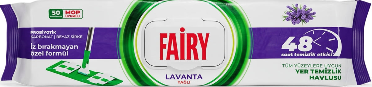 Fairy Lavender Wet Floor Wipes, 50 pcs