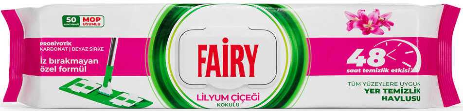 Fairy Lily Wet Floor Wipes, 50 pcs