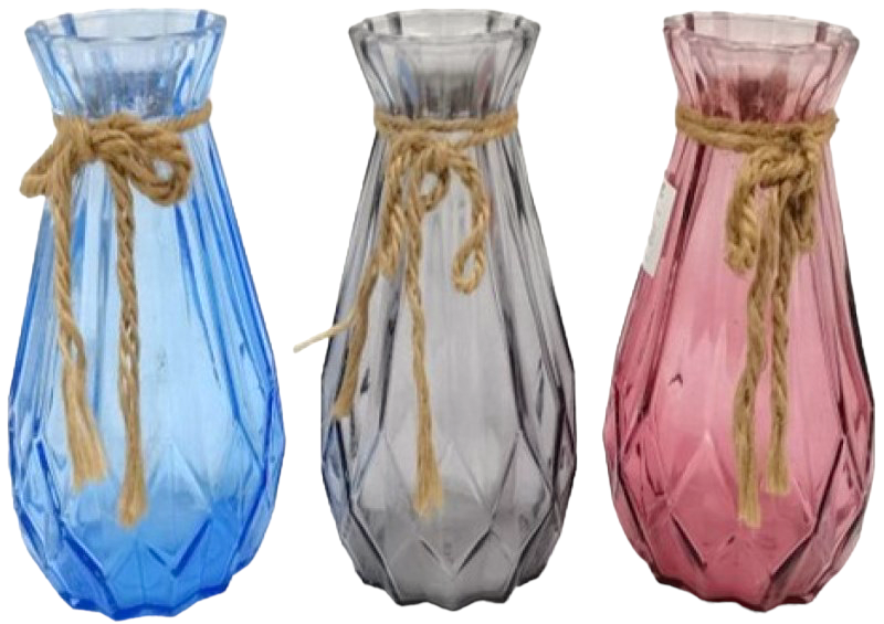 VIVA Jewel 6841671 Glass Vase, Assorted, 18 cm