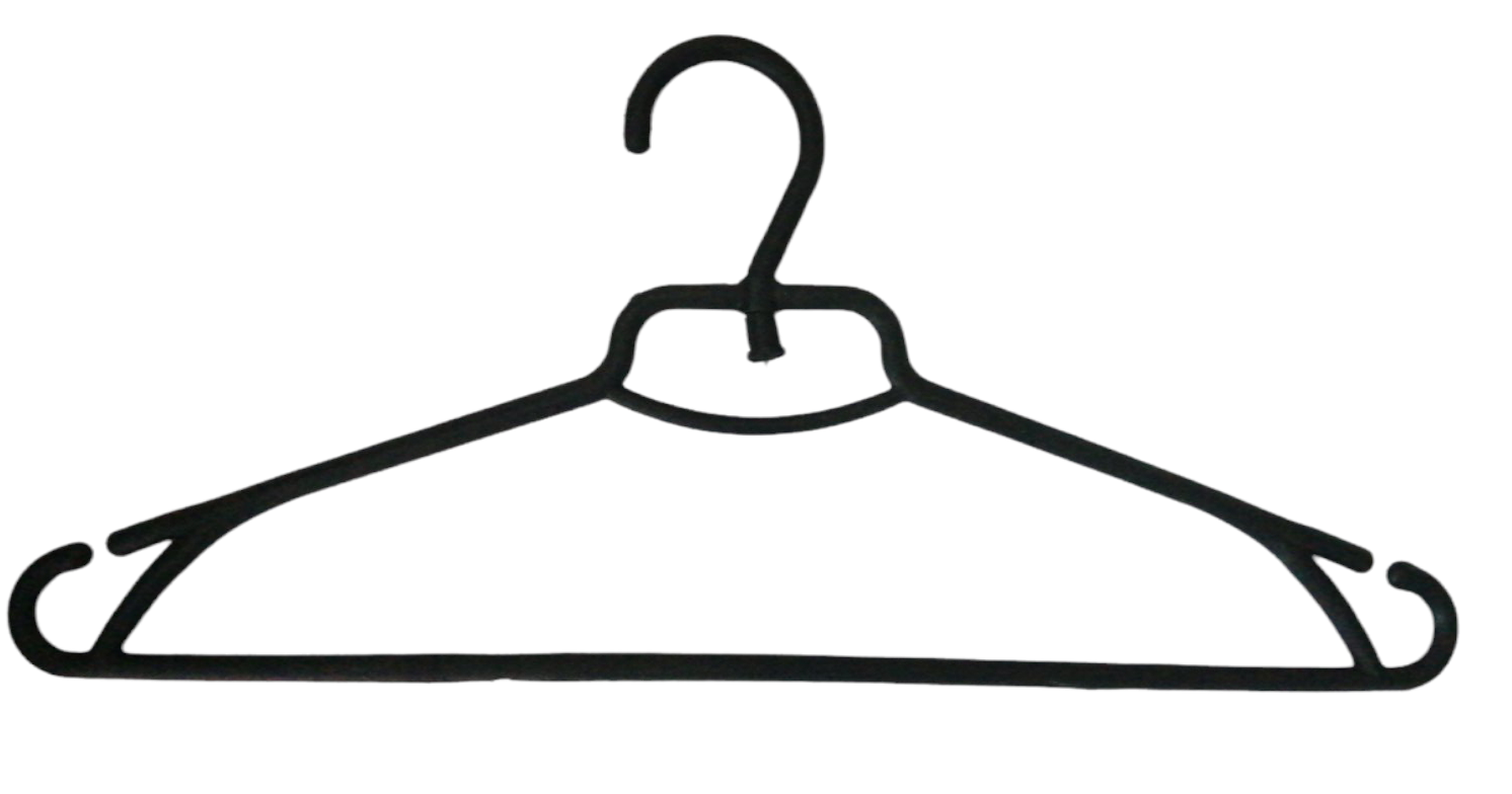 Black Plastic Clothes Hanger, 39 cm
