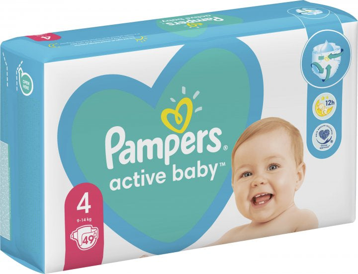 Pampers Active Baby Size 4 (Maxi) Baby Diapers, 49 pcs, 7-14 kg - Image 2