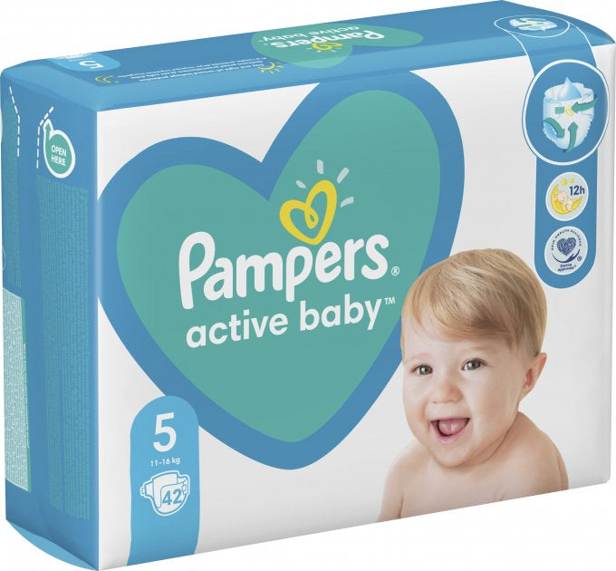 Pampers Active Baby Size 5 (Junior) Baby Diapers, 42 pcs, 11-16 kg - Image 2