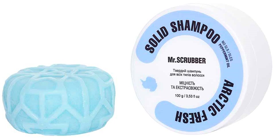 Mr. Scrubber Arctic Fresh Strength & Extra Freshness Solid Shampoo, 100 g