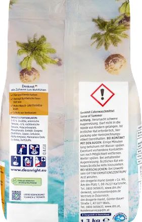 Denkmit Sense of Summer Color Laundry Detergent Powder, 20 Loads, 1.3 kg - Image 2