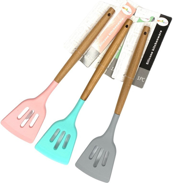 Benson Bamboo Slotted Silicone Spatula, 31.5 cm