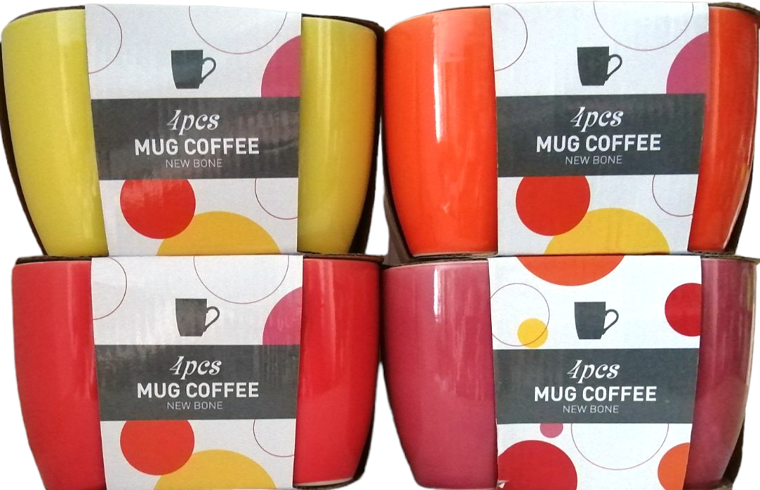 Rainbow 4179-01 Porcelain Cup Set, 400 mL, 4 pcs