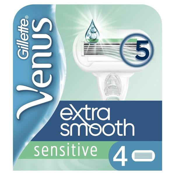 Gillette Venus Extra Smooth Sensitive Replacement Razor Cartridges, 4 pcs
