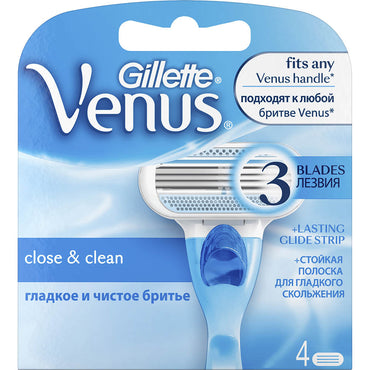 Gillette Venus Close & Clean Replacement Razor Cartridges, 4 pcs - Image 2