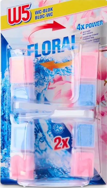 W5 Floral Toilet Bowl Fresheners, 2 x 48 g