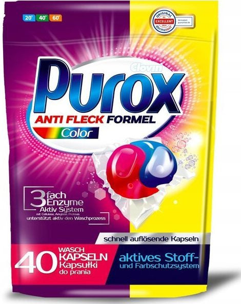 Purox Color Anti-Stain Formula Laundry Detergent Pods, 40 pcs (Price per 1 pc)