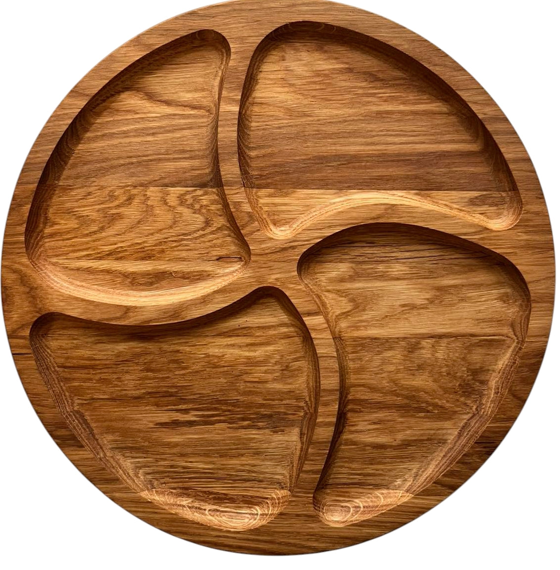 Oak 4-Section Serving Dish, 35 cm