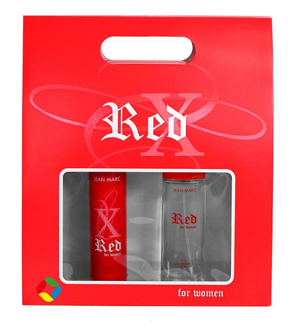 Jean Marc X-Red Women's Gift Set: Eau de Toilette 50 mL & Aerosol Deodorant 75 mL