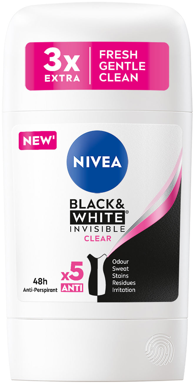 Nivea Clear Invisible Protection for Black & White Women's Deodorant Stick, 50 mL