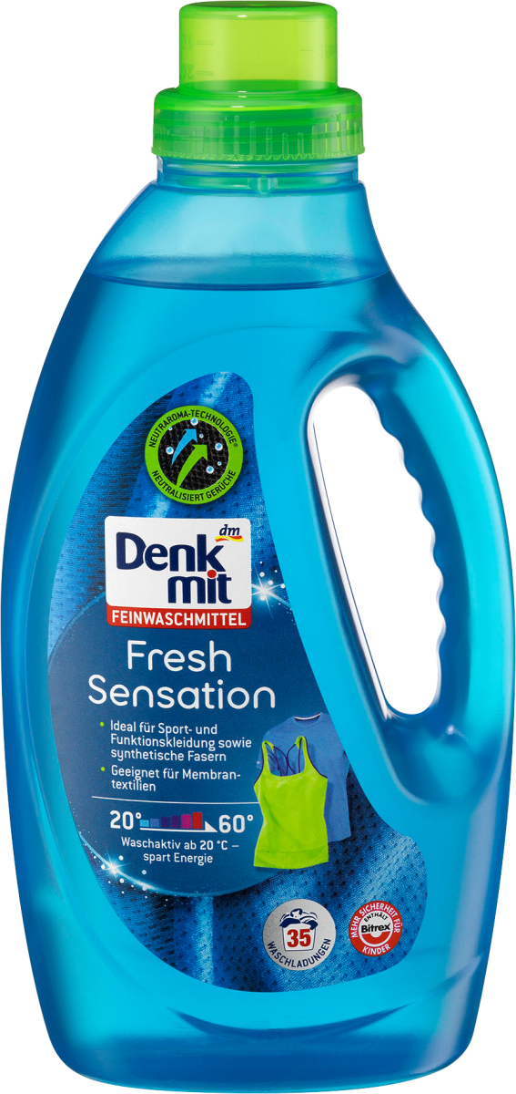 Denkmit Fresh Sensation Laundry Detergent Gel for Membrane Fabrics, 35 Loads, 1.5 L