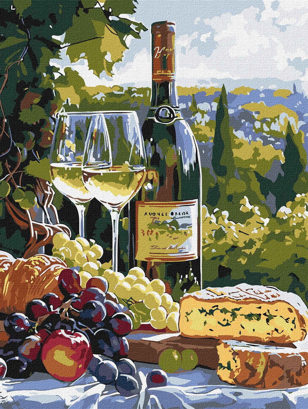 Ideyka KNO5708 Taste of Chardonnay Paint-by-Numbers Set, 30 x 40 cm