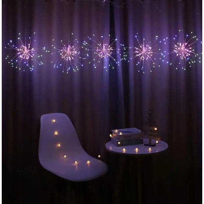 ZB-013-5M Firework Copper Wire LED Curtain Lights, Multicolor, 5 Bundles, 5 m - Image 2