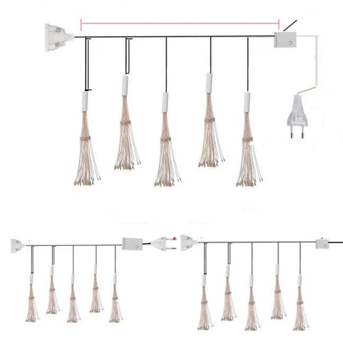ZB-013-5M Firework Copper Wire LED Curtain Lights, Multicolor, 5 Bundles, 5 m - Image 3