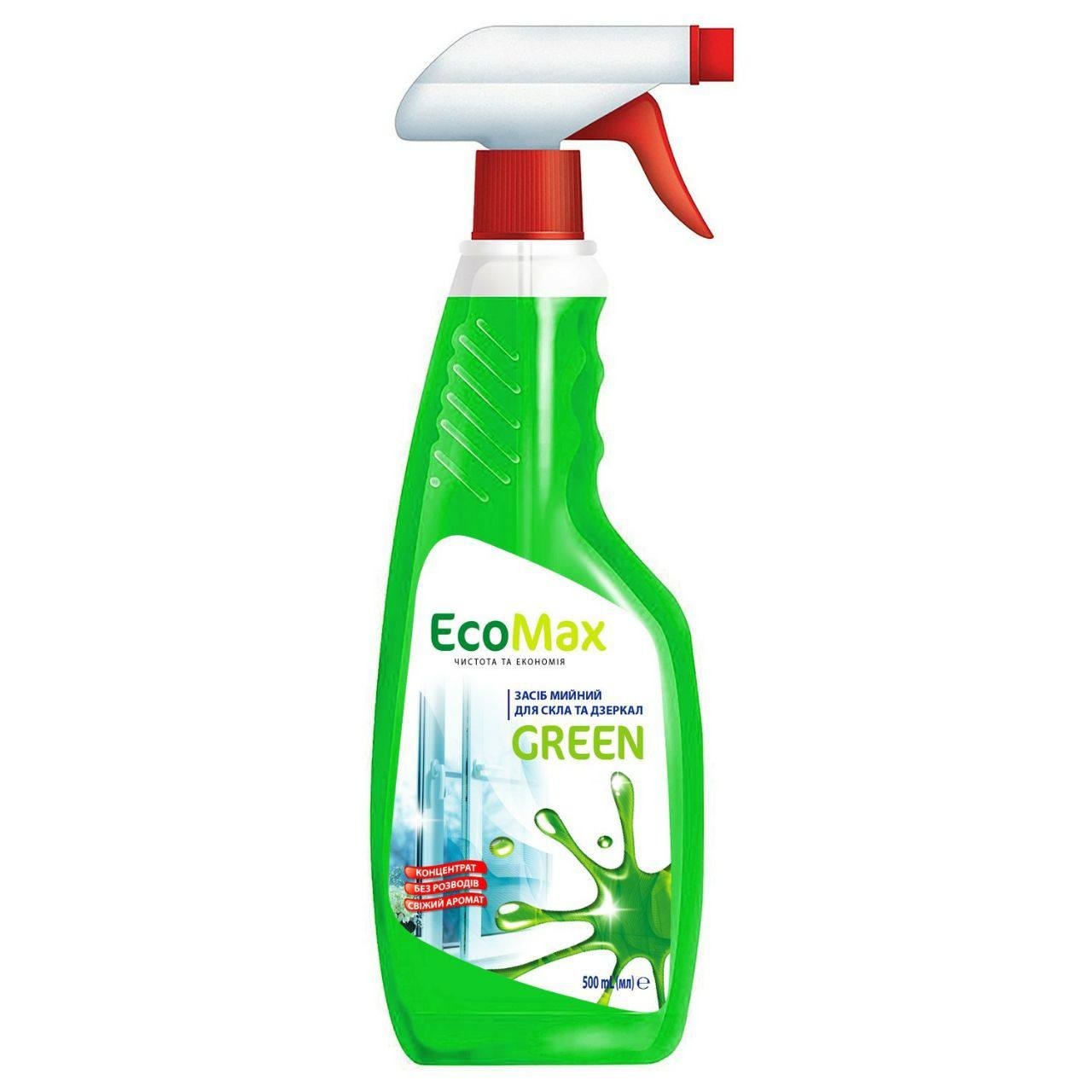 EcoMax Green Glass Cleaner Spray, 500 mL