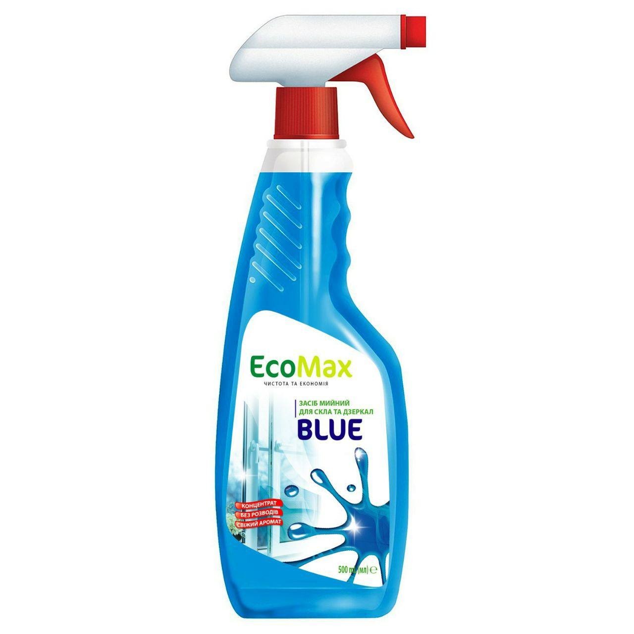EcoMax Blue Glass Cleaner Spray, 500 mL