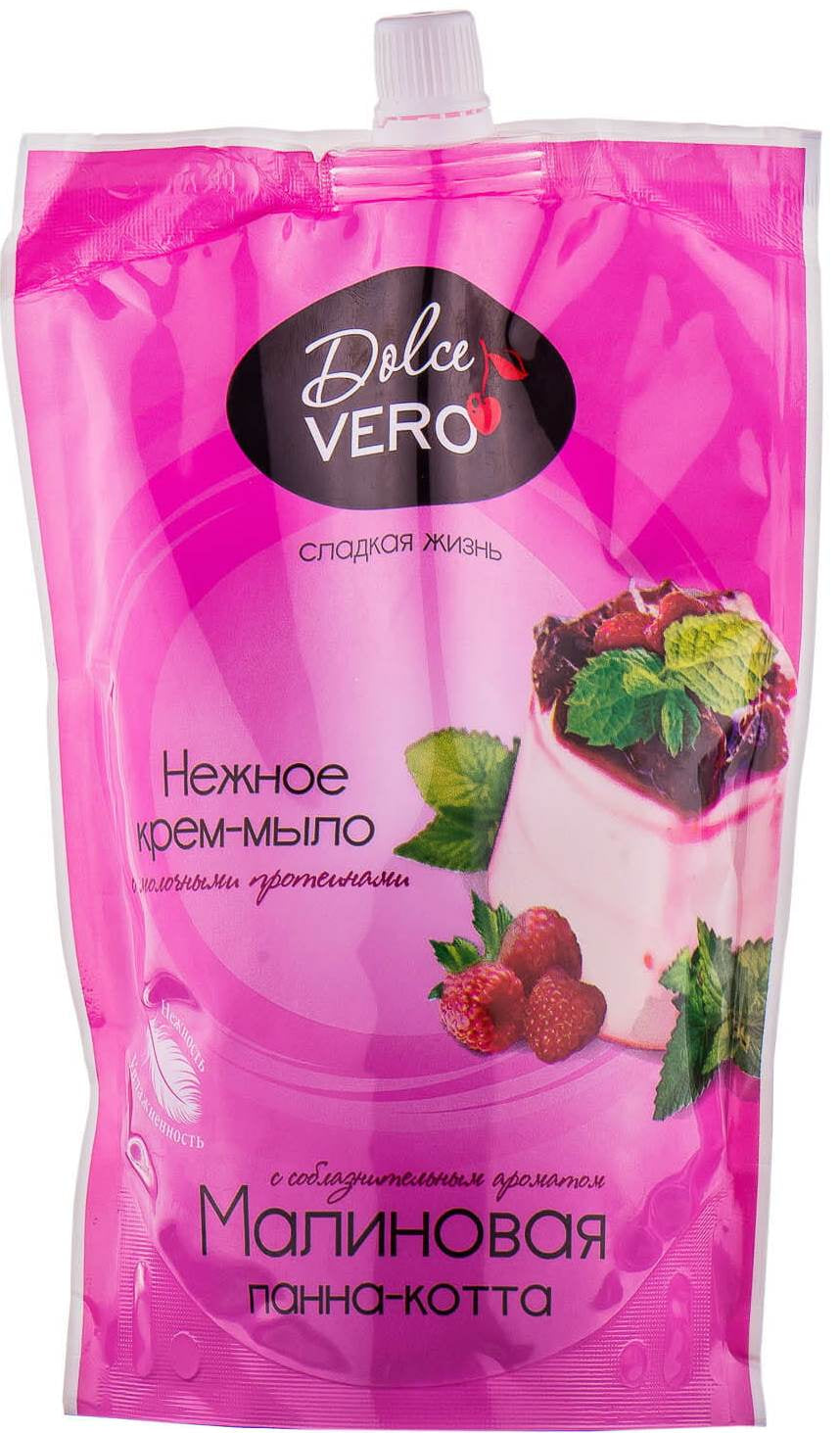 Dolce Vero Raspberry Panna Cotta Liquid Cream Soap Refill Pouch, 500 mL