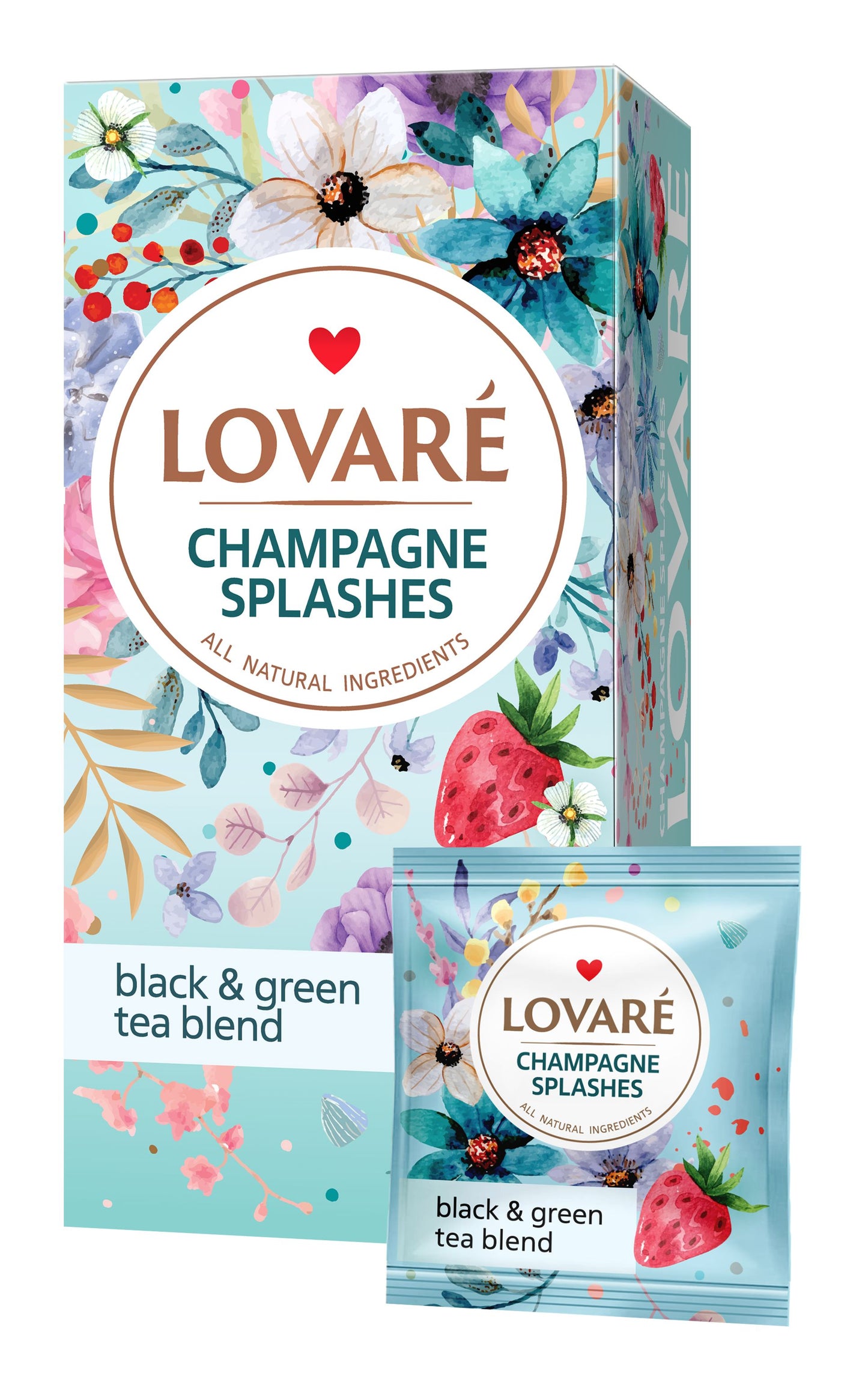 Lovare Champagne Splashes Black & Green Tea Blend, 24 Bags, 48 g - Image 2