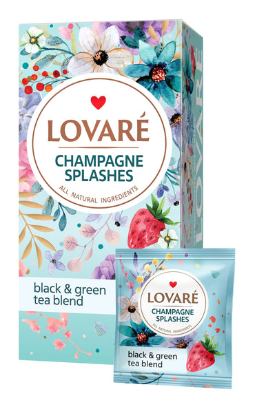 Lovare Champagne Splashes Black & Green Tea Blend, 24 Bags, 48 g - Image 2