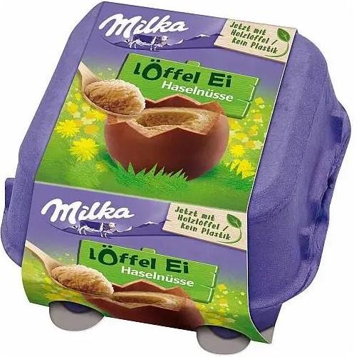 Milka Hazelnut Spoon Chocolate Eggs, 136 g