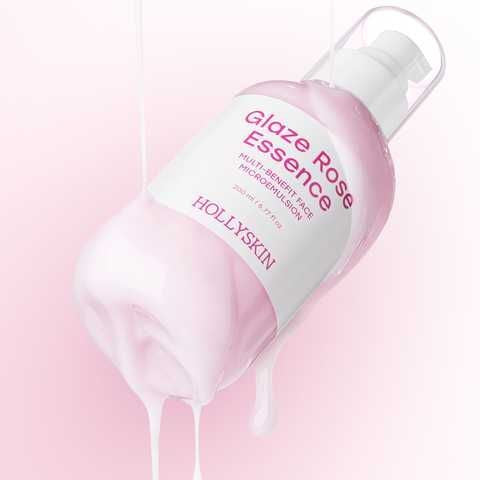 Hollyskin Glaze Rose Essence Multifunctional Rose Face Microemulsion, 200 mL - Image 2