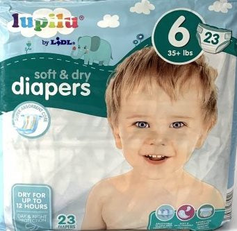 Lupilu Soft & Dry 6 Baby Diapers, 23 pcs, 15+ kg