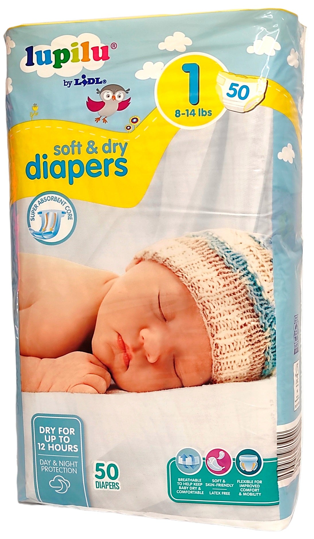 Lupilu Soft & Dry 1 Baby Diapers, 50 pcs, 3-6 kg