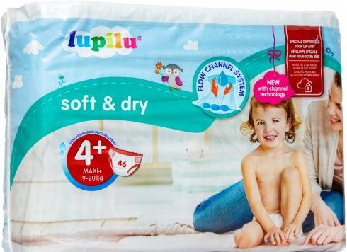 Lupilu Soft & Dry 4+ Baby Diapers, 46 pcs, 9-20 kg