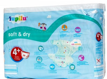 Lupilu Soft & Dry 4+ Baby Diapers, 46 pcs, 9-20 kg - Image 2
