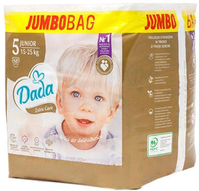 Dada Extra Care Jumbo Bag 5 Baby Diapers, 68 pcs, 15-25 kg