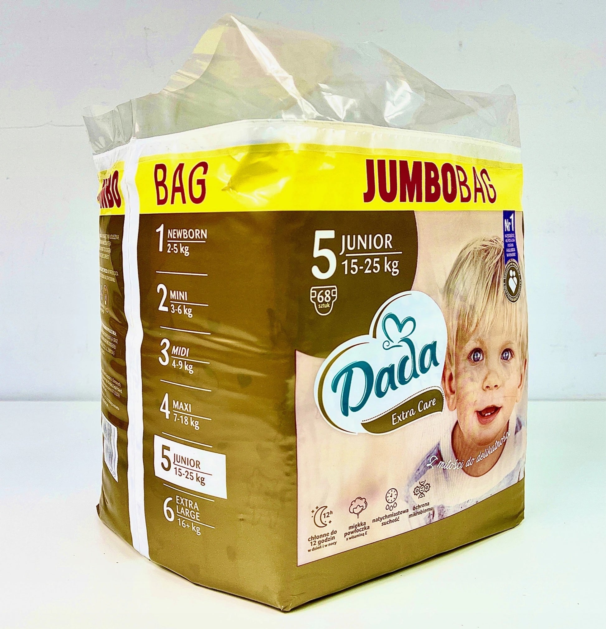 Dada Extra Care Jumbo Bag 5 Baby Diapers, 68 pcs, 15-25 kg - Image 4